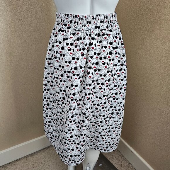 Porridge Anthropologie NWT Getaway Tie Front A-line Sunglasses Faces Skirt~XS - Picture 7 of 11